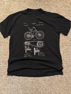 Bike black unisex bicycle patent soft tshirt